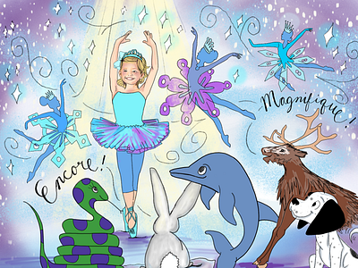 Children's Book Illustration - Dancing Snow Fairies