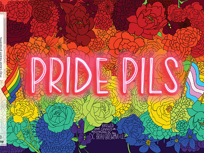 Pride celebration beer can design detail