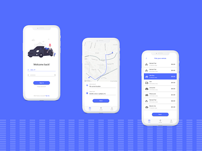 Taxi App Flow - Part 1 app design illustration ios app new ui ux vector