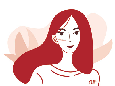 RED girl illustration red yeap