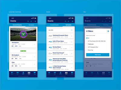 ATP Mobile App : Events (User Flow) app design ecommerce design interaction product design sports tennis ui ux web