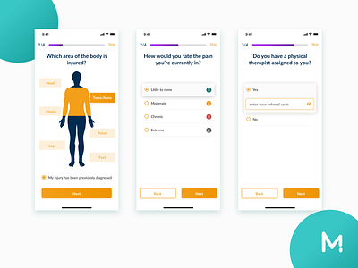 Mend App: Onboarding