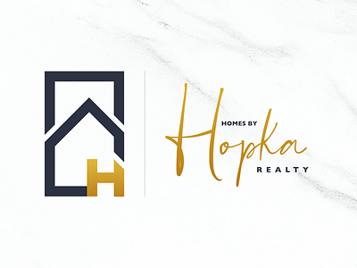 Homes By Hopka branding home house logo logo mark modern phoenix real estate word mark