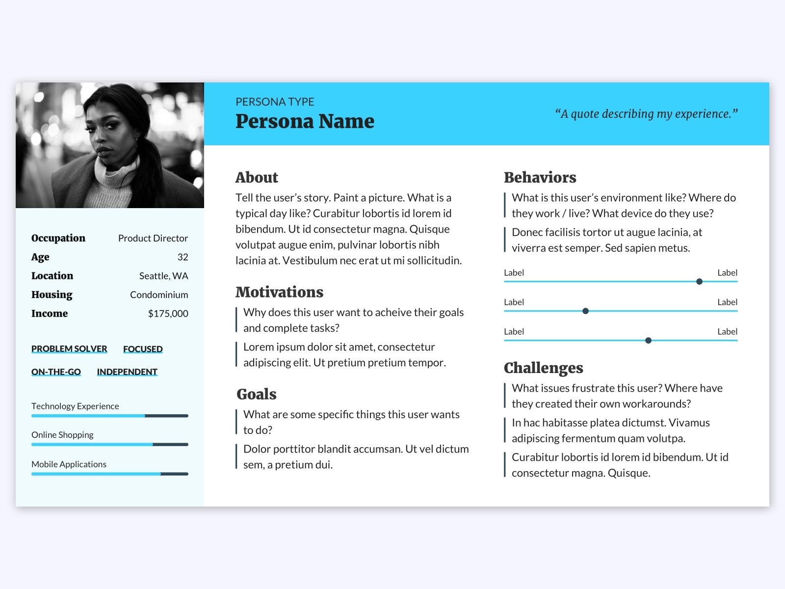 user persona template powerpoint free download