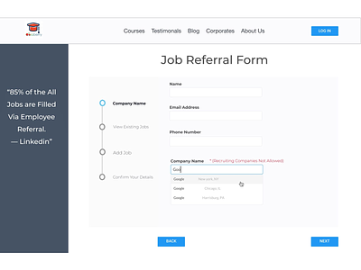 Job Referral Form app design logo type typography ui ux vector web