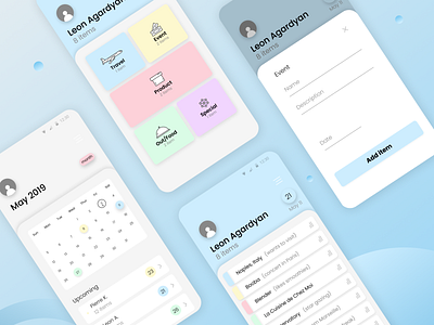 Wish Tracker - Save likes and wishes of friends app birthday blue calendar design flat illustration landing page reminder track tracker ui ux vector wish