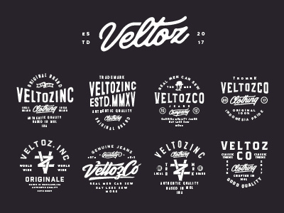 Veltoz Logo Brand apparel design badge design brand identity clothing brand logo brand typography