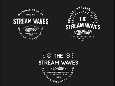 Stream Waves Clothing Brand badge badge design classic clothing graphic design illustration lettering logo logo classic logo design typography vector vintage badge