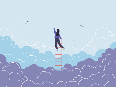 Growth poster clouds growth illustration illustration agency illustration art illustrator poster sky stairs stairstoheaven value poster