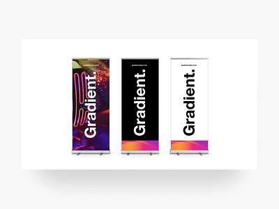 Gradient Banners banner branding illustration logo logos mockup poster tradeshow typography wordmark