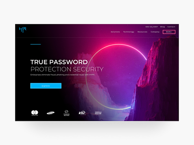 HYPR Home Exploration branding glow home page neon retrowave security technology typography ui ux