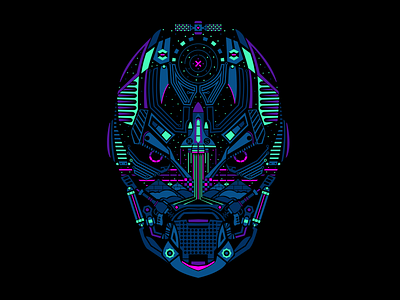 Studio Exo Illustration branding crypto gamer helmet icon identity illustration logo mascot mask neon retro rocket sci fi scifi vector