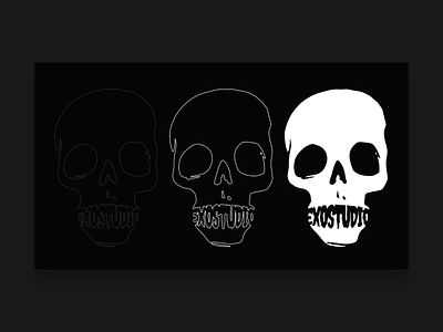 Exo Studio SkullMouth blackletter branding horror identity illustration logo skull vector