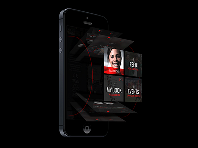 Crossfit iPhone App UX 3d app black crossfit dark ui exploded fitness iphone ui ux workout