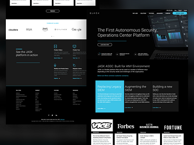Jask Homepage animation black cyber cyber security dark interface design marketing navigation news security app slider ui web website
