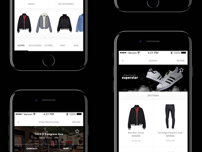 In-Store Shopping App Screens add to cart checkout clothing minimal mobile navigation payment shop shopper store transaction ui ux