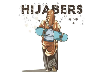 hijabers bag color gilrs ilustration moslem sketboard