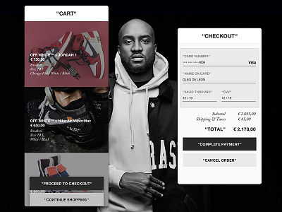 [Daily UI 002] - Off--White Mobile App Checkout app checkout credit card mobile off white virgil abloh
