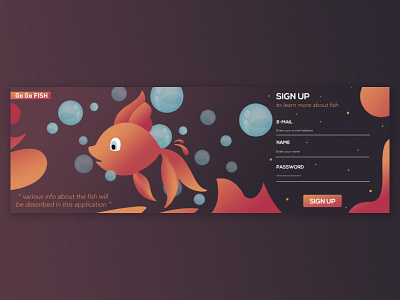 GO GO FISH application design information ui ux visual
