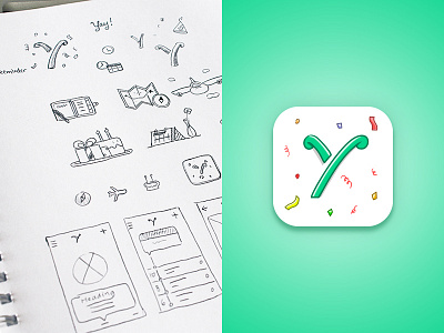 Yay! - App Icon & Logo Development android app icon event ios logo planning schedule sketch ui ux