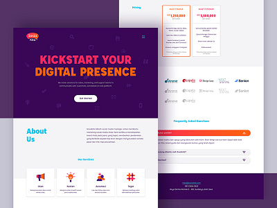 Sosiakita - Landing page/Homepage digital marketing homepage landing page orange purple startup web