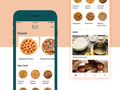 101pizza - App Homepage android app food homepage ios mobile pizza recipe ui ux