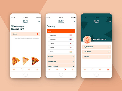 101pizza - App android app cooking food ios mobile pizza recipe ui ux