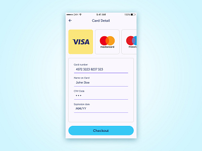 24h App - Credit Card Checkout app checkout credit card payment ecommerce mobile ui ux