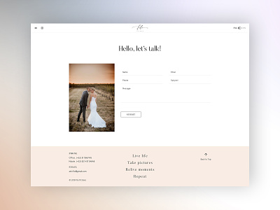 Filo Photography - WEB Contact Page (New Design) elegant inquiry minimalist prewedding ui ux uidesign web design website wedding