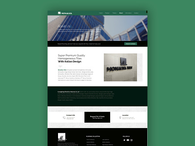 Monalisa Tiles - WEB (About Page) about us company profile elegant mobile simple web web design