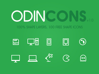 Odincons 1.0 design free freebies glyph green handcraft inspiration odincons outline psd shape vector