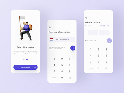 Daily UI #001. Sign Up app challenge dailyui hiking mobile onboarding sign up signup ui user interface verification code