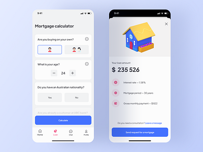 Daily UI #004. Calculator app banking bankingapp challenge daily ui 004 dailyui design loan app loans mortgage ui user interface