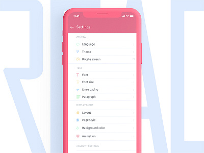 Daily UI #007. Settings app challenge dailyui design reading settings ui user user interface