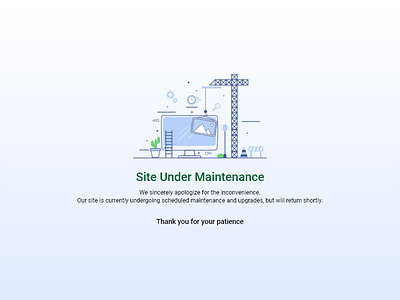 Site Under Maintenance Page Design graphic design maintenance maintenance template site maintenance ui ui design under site maintenance