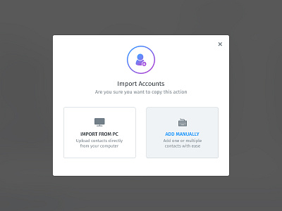 Import Account import popup