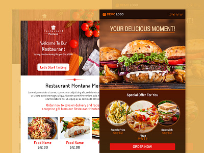 Restaurent Email Template design email template restaurent restaurent design restaurent flyer restaurent ui template template ui template