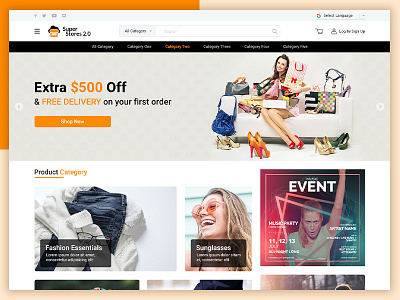 Shopping Website landing page shopping shopping ui shopping website template website