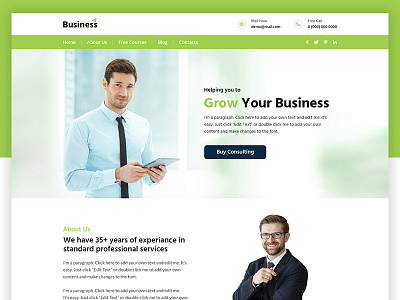 Landing page business template graphics graphics design template ui template