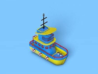 Beach Patrol Boat 3d animation apple characterdesign concept design graphic design illustration