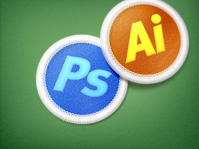 Creative Suite Badges icons illustrator patches photoshop