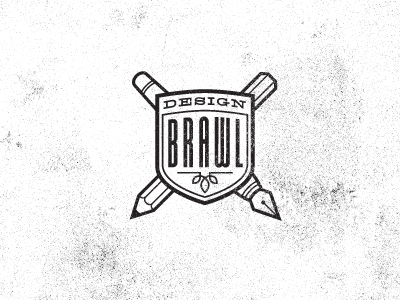 Design Brawl Logo black design designer logo outline pen pencil typography white