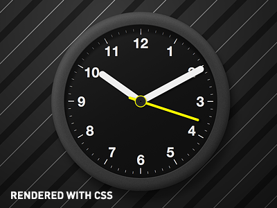 Clock Rendered with CSS (No Images) clock css imageless native native design runtime render stripes