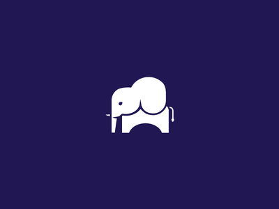 Elephant animal illustration logo minimal