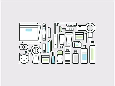 Daily Care Essentials cat design essentials flat icon illustration outline series