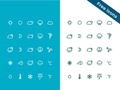 Free weather icons art freebie graphic design icon icon set line outline weather