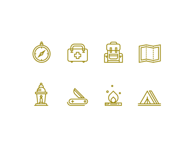 Campings camping graphic design icon icon set illustration outlined wild life
