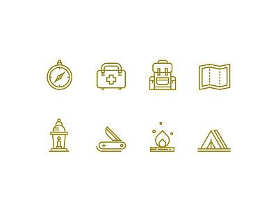 Campings camping graphic design icon icon set illustration outlined wild life