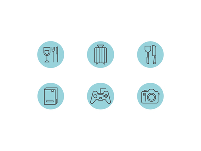 Interests flat icon series illustration interests lcon outline