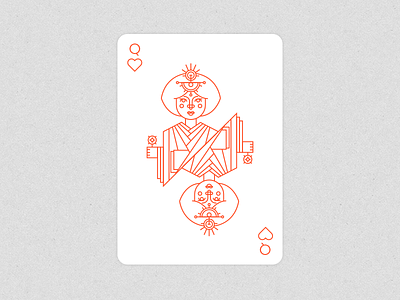 Queen of Hearts card civilization deck graphic design hearts icon illustration japan playing poker queen twelve